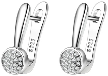 Серьги Emeli lux 35780 вес 3.6 г сплав покрытый серебром 925, фианит