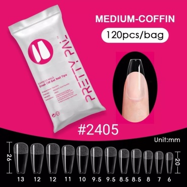 Pretty Pal гелевые формы средние, зауженный квадрат 120 шт