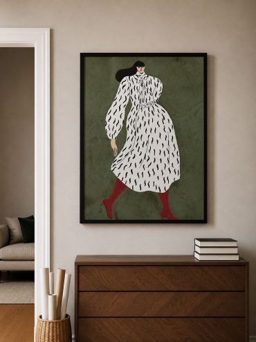 Картина интерьерная на холсте «Шаг сквозь ветер» modern art в раме Araystudio.kz 50x70 см