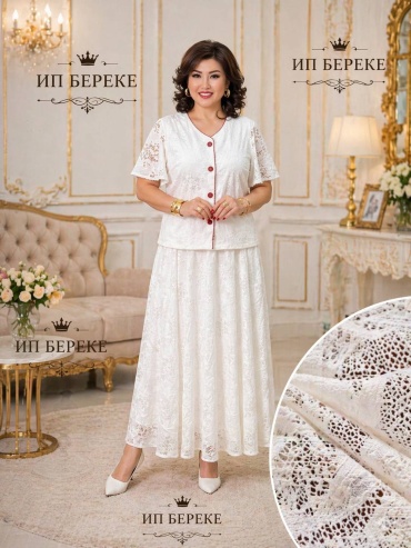 Костюм вечерний 1001 красный, айвори