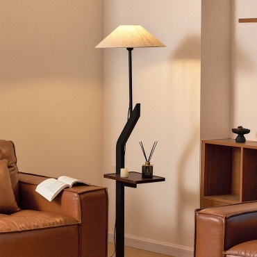 Напольная лампа Loft Shelf E27, 16 Вт, дерево, металл, ткань