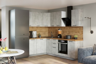 Кухонный гарнитур ART KITCHEN , 240x220х150 см, ЛДСП, белый
