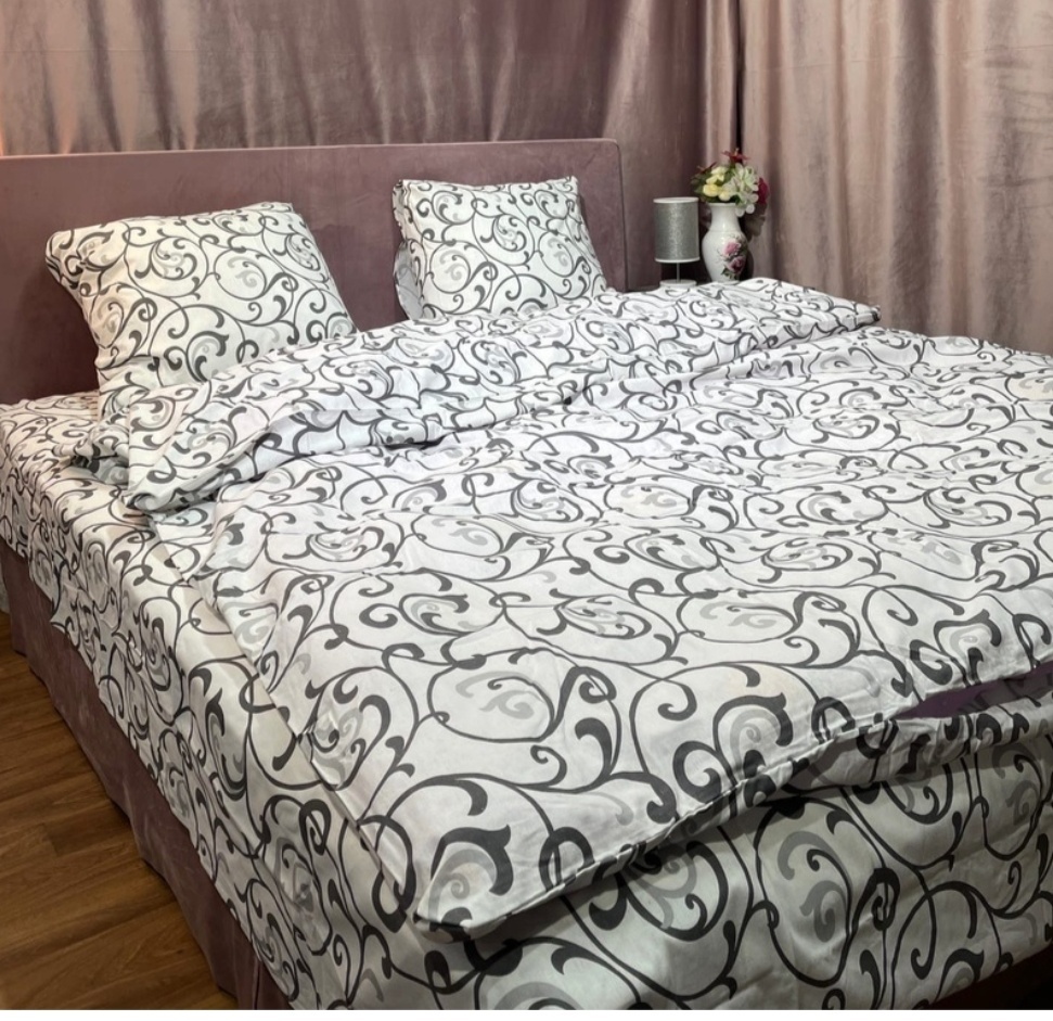Пододеяльник Nusay евростандарт Haven 200x220 белый, серый