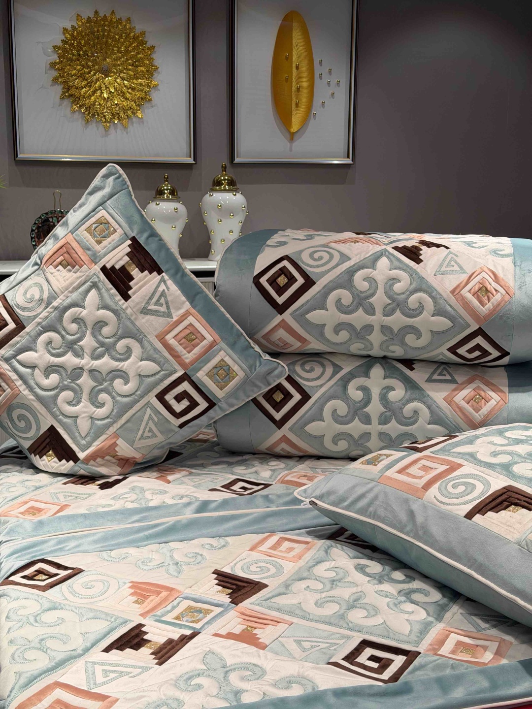 Комплект корпе с подушками 220x80 см, вата, салатовый