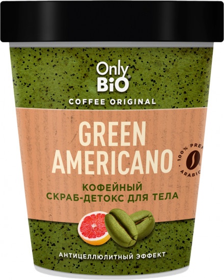 Fito Косметик скраб Кофейный скраб-детокс для тела GREEN AMERICANO серии Only Bio Coffee Original 230мл для тела 230 г