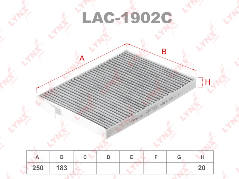 LYNXauto салонный фильтр LAC1902C