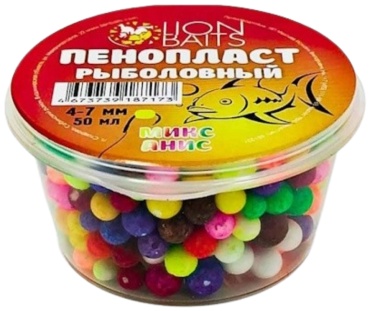 Ароматизированная насадка Lion Baits Пенопласт рыболовный LBPR-006 1 шт 7 мм многоцветный