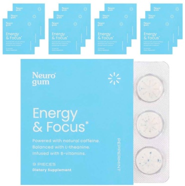 Energy & Focus, перечная мята, 12 пакетиков по 9 шт. перечная мята