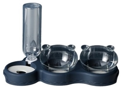 Двойная миска PANDA DT271 300 мл синий