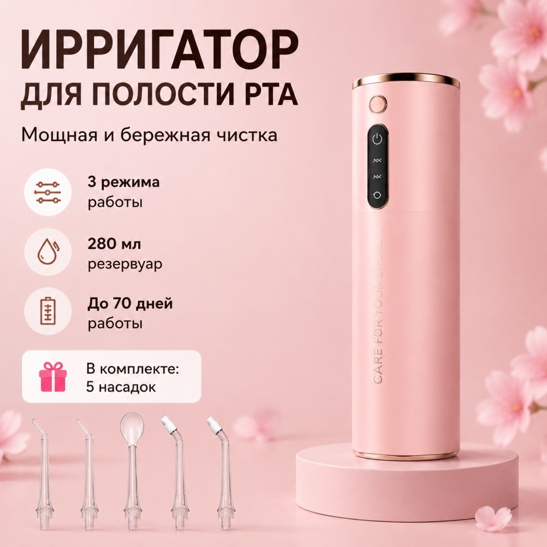 Ирригатор Smile 01 импульсный, портативный