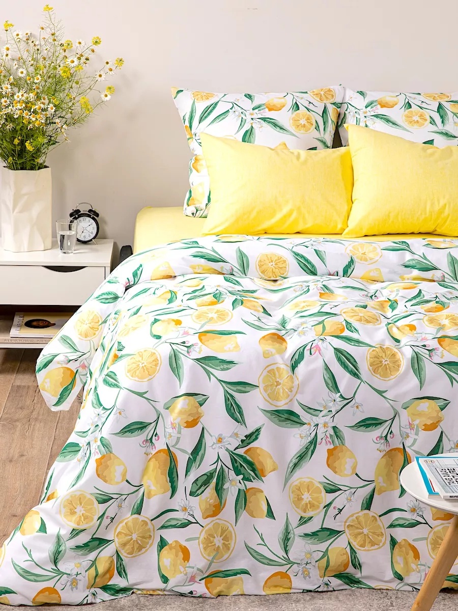 Комплект Ночь Нежна Lemon 2-спальный хлопок, 2 наволочки: 50x70 см