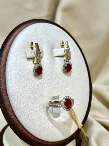 YEREVAN DIAMOND SET5159 вес 5.81 г золото, бриллиант, гранат