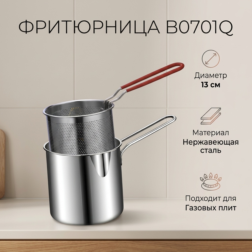 Фритюрница 13 см , нержавеющая сталь