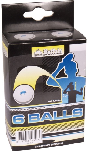 Теннисные шарики Buffalo Balls Celluloid 40+ 3 звезды, 6 шт