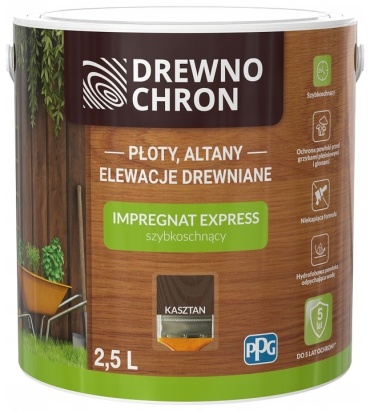 Drewno Chron пропитка Impregnat Express каштан, 2.5 л