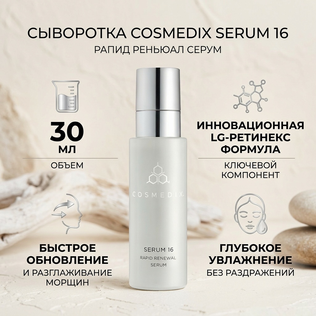 COSMEDIX сыворотка 16 Rapid Renewal Serum для лица 30 мл