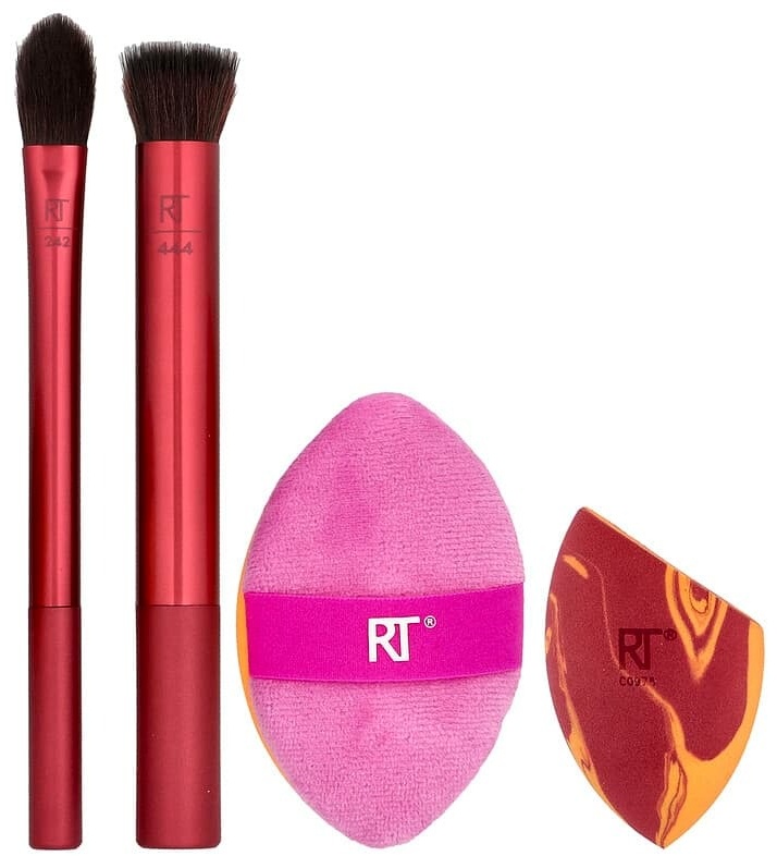 REAL TECHNIQUES Merry Must-Haves, набор кистей и спонжей, 4 предмета 4