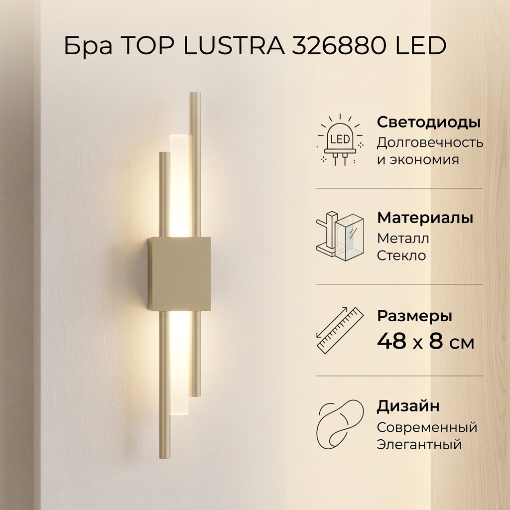Бра настенный TOP LUSTRA LED, черный