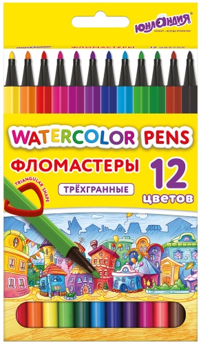 Фломастеры 12цв Домики Юнландия 152182