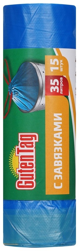 Guten Tag Guten Tag пакеты для мусора с завязками 35 л 15 шт 35 л