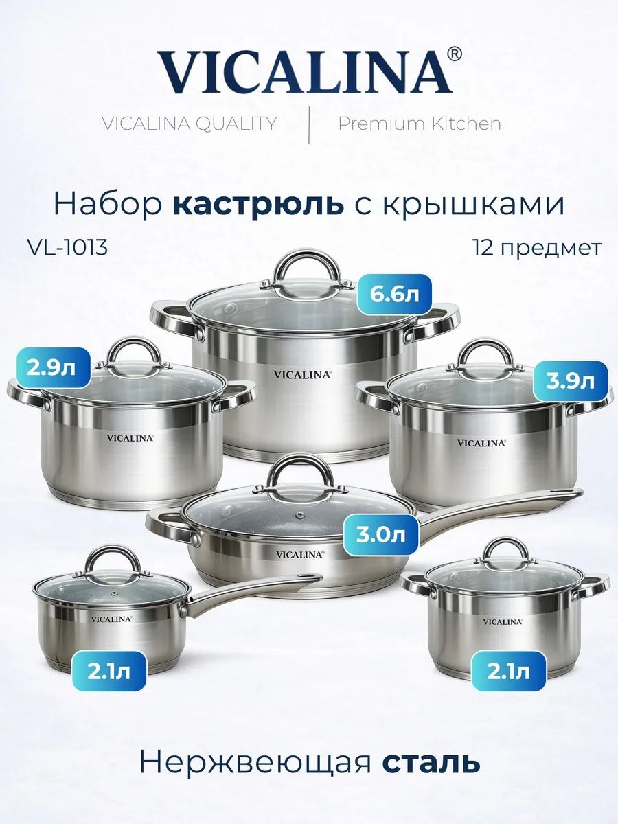 Набор кастрюль ArToMolli 12в1 12 в 1