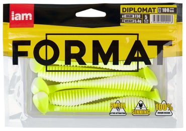 Мягкая приманка IAM Силиконовая приманка FORMAT DIPLOMAT 100mm (5шт.) цвет F30 5 шт 100 мм