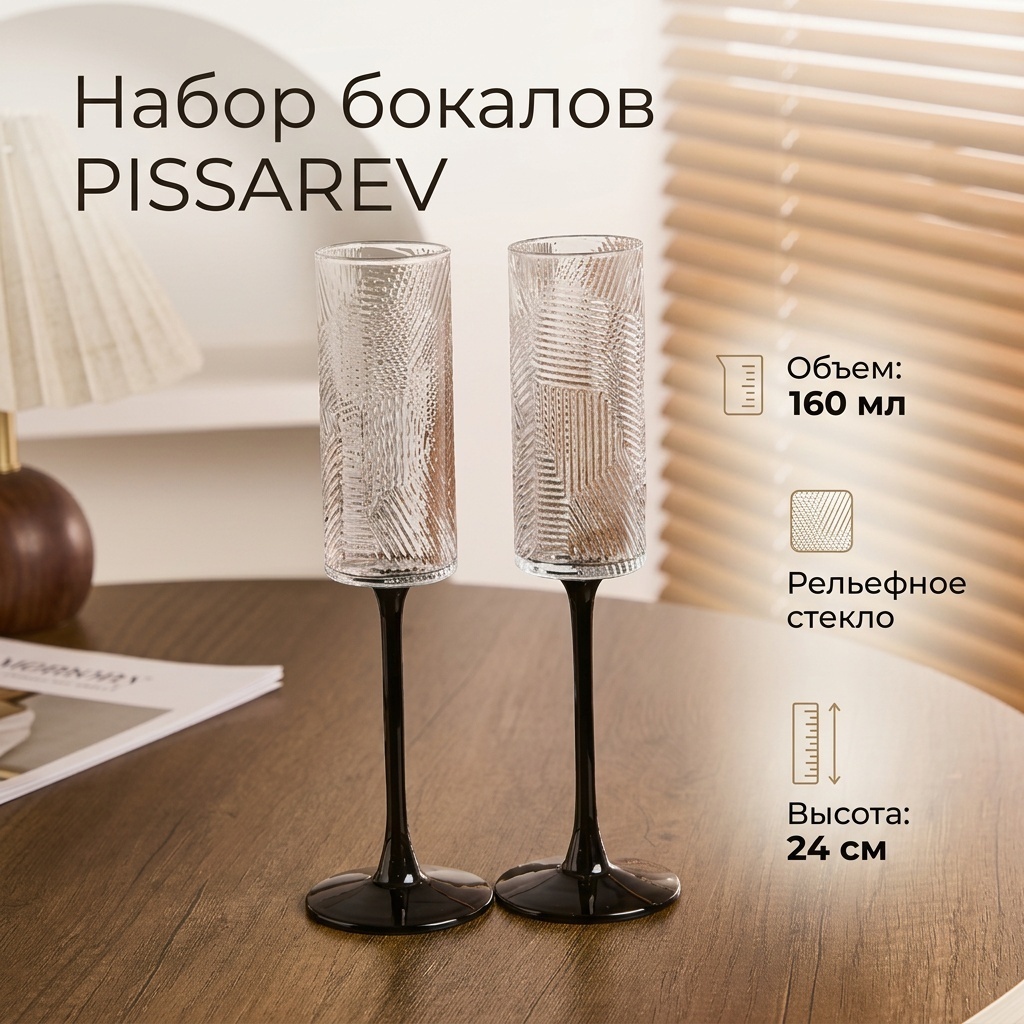 Набор бокалов 160 мл, стекло, 2 шт