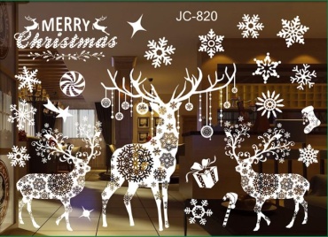 Advance Play Новогодние наклейки на окна Merry Christmas 50х70 см — статические, без клея, многоразовые 50x35 см 50x35 см