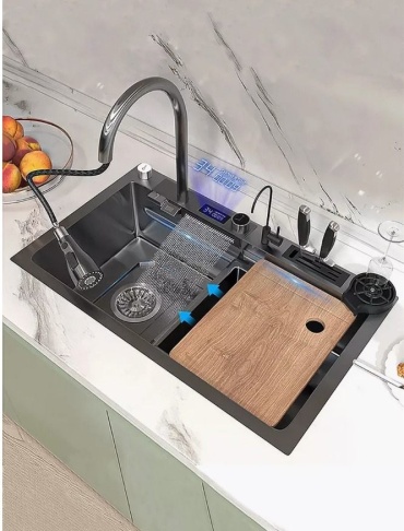 Кухонная мойка Element AZ117.3 75х45х20 см, нержавеющая сталь, тон графитовый
