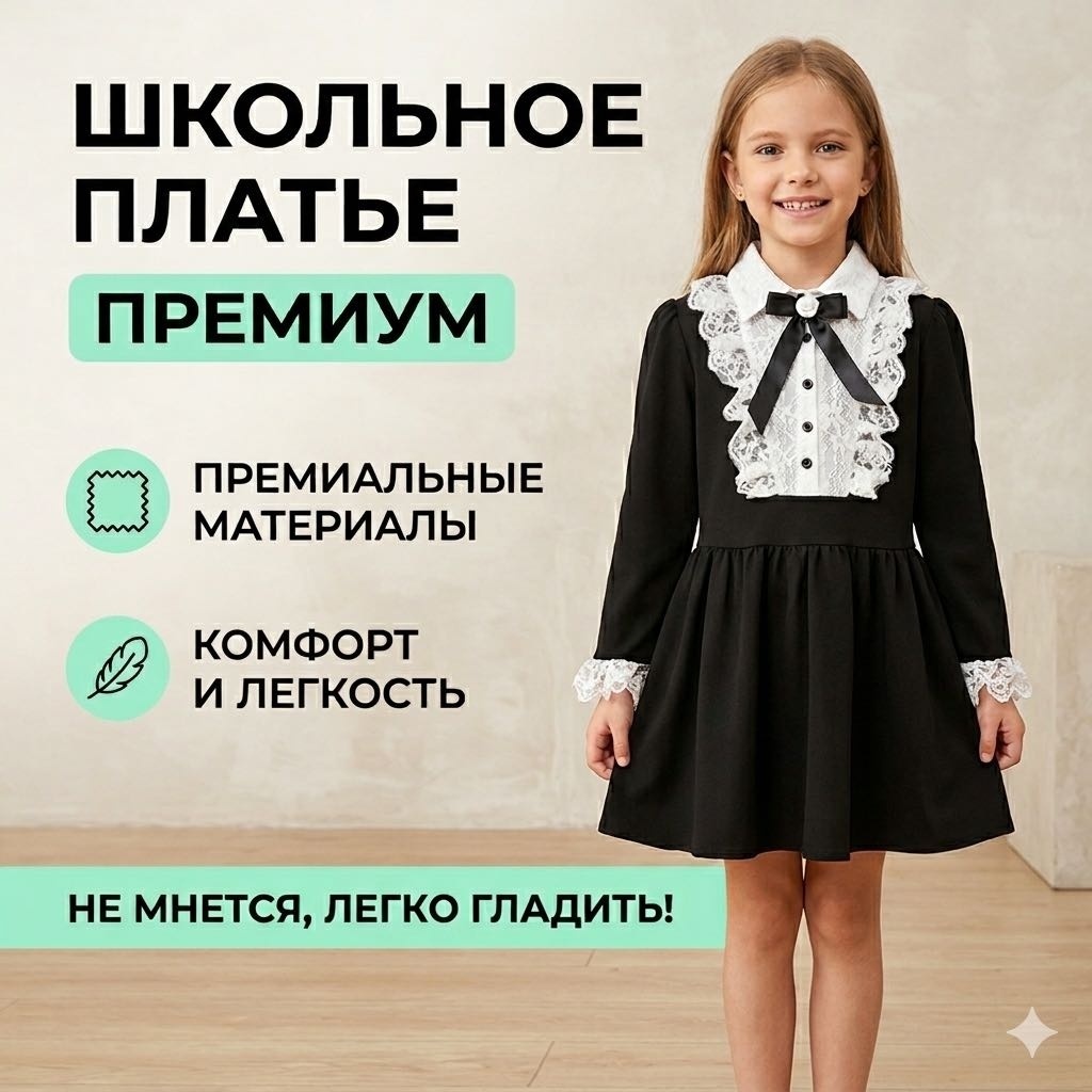 Школьное платье платье черный