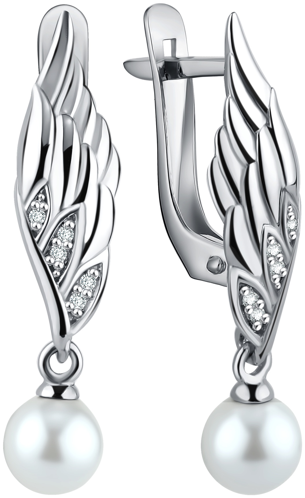 Серьги TALANT 14-72-0011-15632 вес 3.39 г серебро, жемчуг, фианит