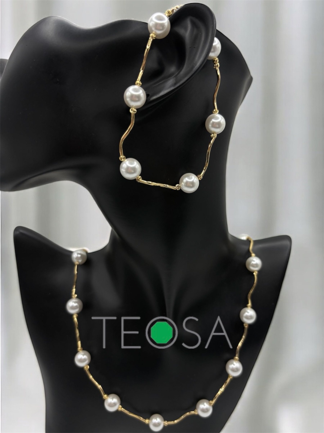 Teosa 1234 вес 20 г сплав покрытый золотом 14К, жемчуг