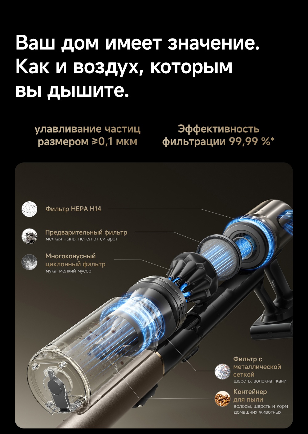 Пылесос DREAME Cordless Vacuum Cleaner Z40 Tangle Cut Flex черный — фото 12