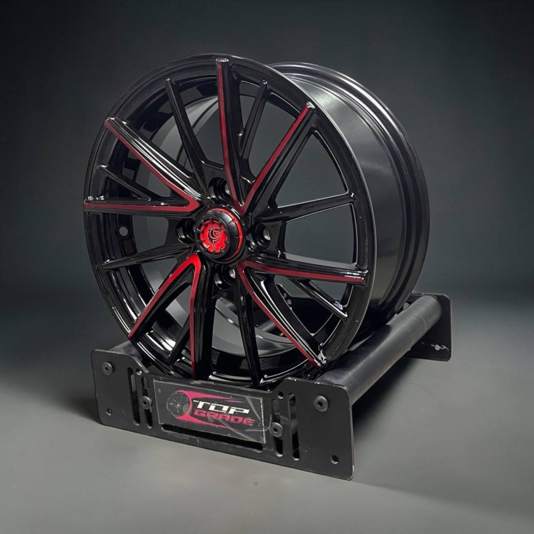 Top Grade AXM 1079 6x14/4x100 D67.1 ET35 4 диска красный, серебристый, черный