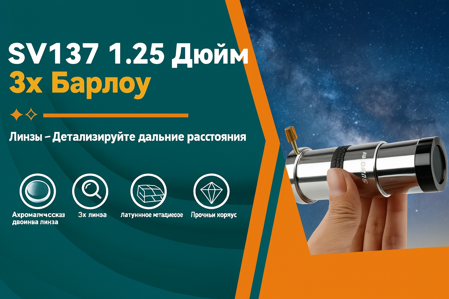 Линза SVBONY ахромат SV137 W9106D