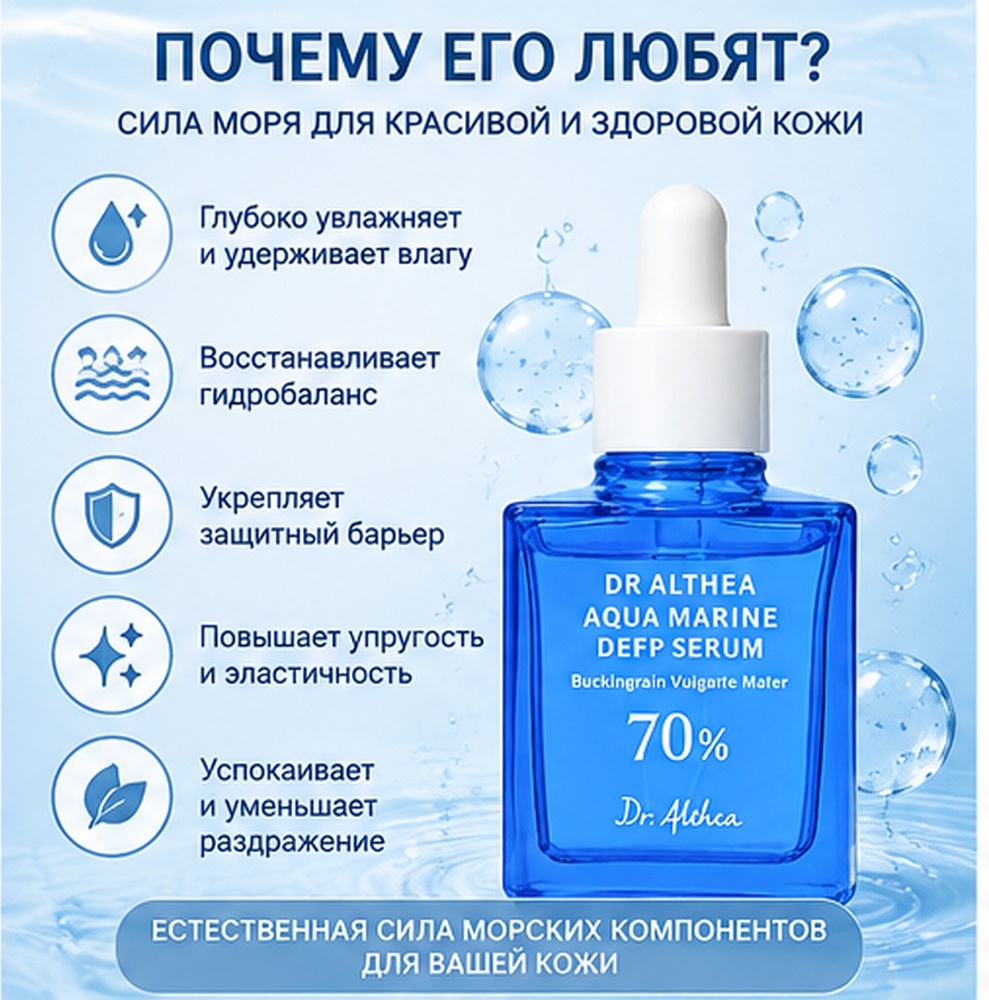 Dr. Althea сыворотка Aqua Marine Deep Serum для лица 30 мл, фото 2