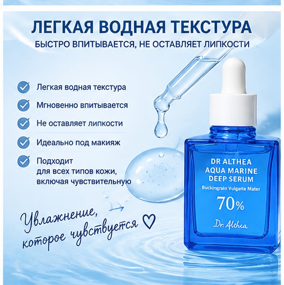 Dr. Althea сыворотка Aqua Marine Deep Serum для лица 30 мл, фото 5