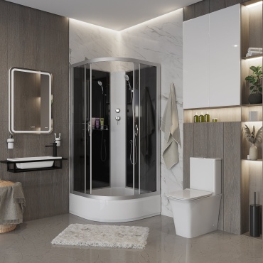Душевая кабина Niagara NG-3503-14BK, 200х80 см, средний поддон
