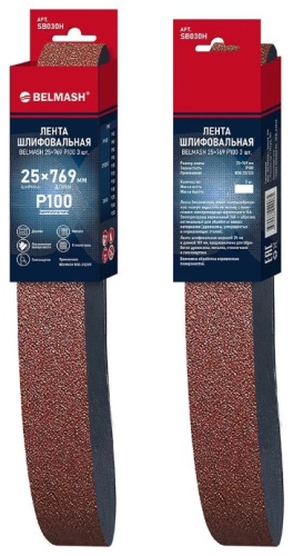 BELMASH шлифовальная лента в рулоне P100 (769х25 мм), 3 шт