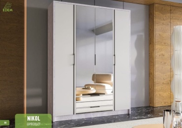 Распашной шкаф NIKOL, 166x220х52 см, белый