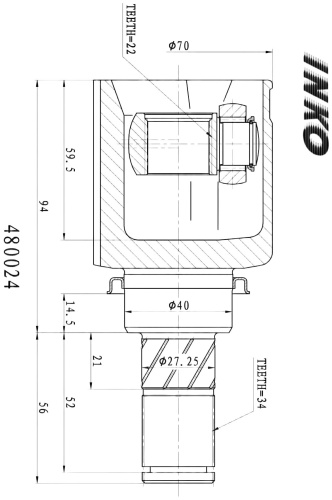 INKO шрус внутренний 480024