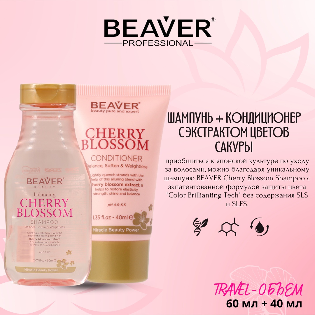 BEAVER Cherry Blossom набор по уходу за волосами унисекс