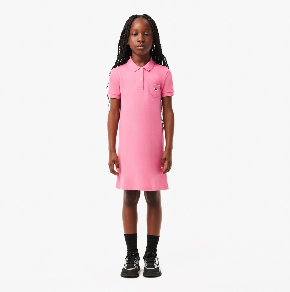 Повседневное платье LACOSTE однотонный коралловый