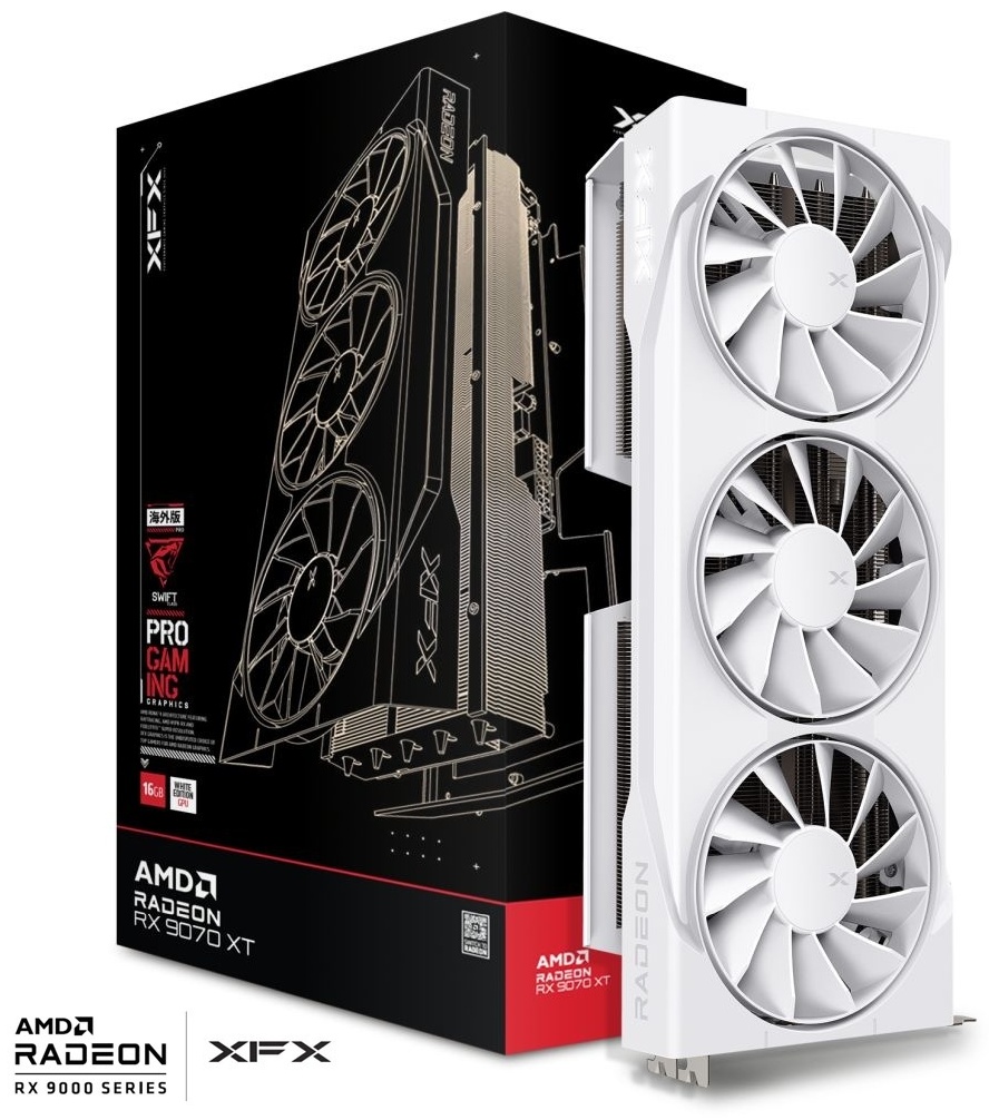Видеокарта XFX Radeon RX 9070 XT Swift White 16 Гб