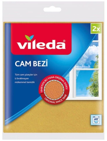 Тряпка для зеркал и стекол, для посуды VILEAD 8690803760311 2 шт, вискоза, полиуретан