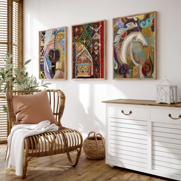 Mode Bild постер Холст триптих 9 65x90 см