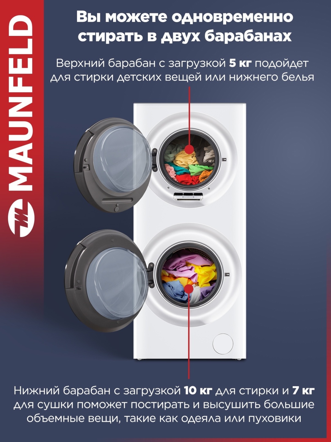 Стирально-сушильная машина MAUNFELD MFWD14157WH06 2