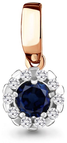 Подвеска AQUAMARINE 421708E вес 0.64 г серебро, наносапфир