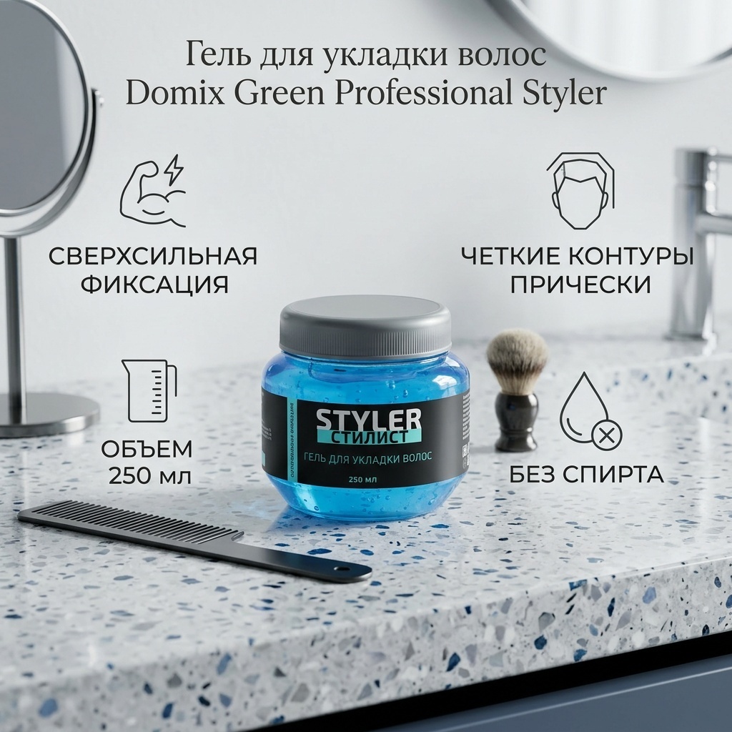 Domix Green Professional Styler гель сверхсильная фиксация 250 мл