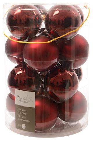 DECORIS шар стекло 16 шт, бордовый